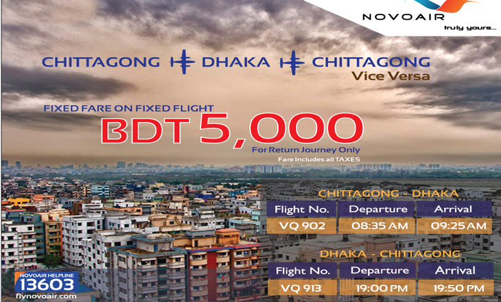 Only 5,000 Tk return fare on Chittagong route
